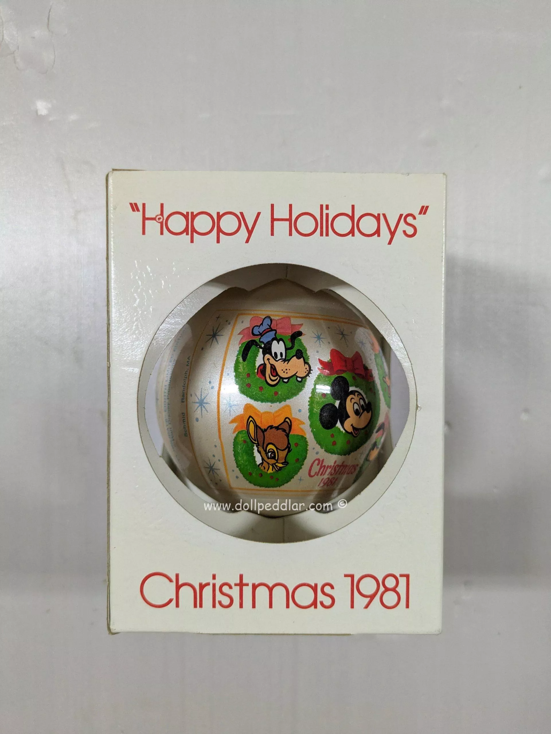“Happy Holidays” Disney Christmas 1981 Ornament NIB