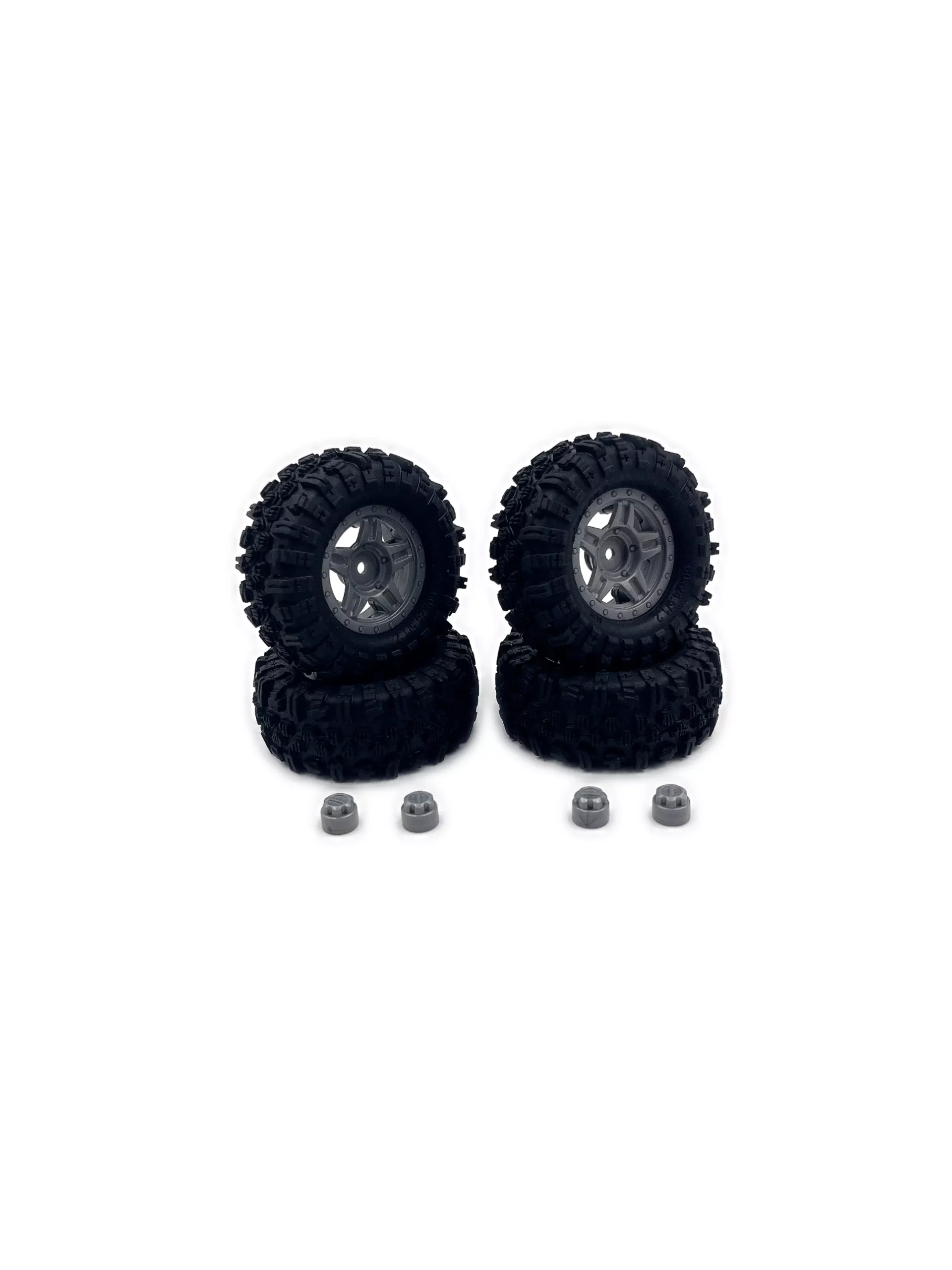 HobbyPlus 1.2" Mudder Wheel Set 60mm - Grey
