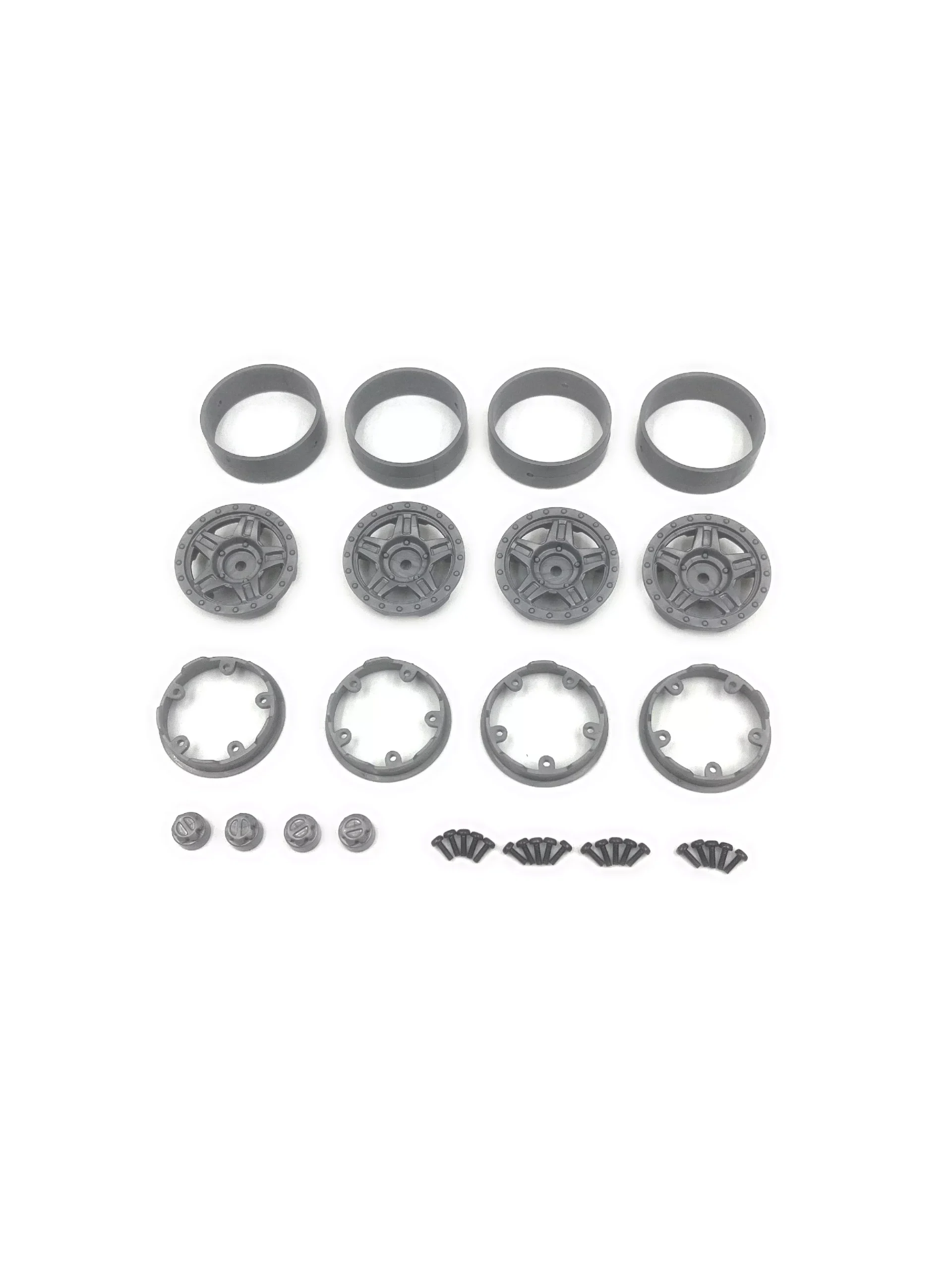 HobbyPlus Deep Star 1.2" Beadlock Wheel (4pcs)- Grey